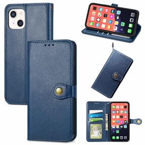 huismerk Voor iPhone 13 Solid Color Leather Gesp Telefoonhoesje Met Lanyard & Photo Frame & Card Slot & Wallet & Stand-functie