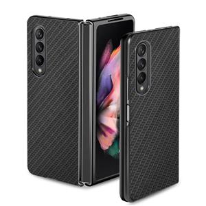 huismerk Voor Samsung Galaxy Z Fold3 5G Cross Pattern Slim PC-beschermhoes