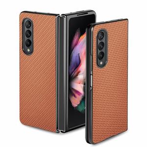 huismerk Voor Samsung Galaxy Z Fold3 5G Cross Pattern Slim PC-beschermhoes