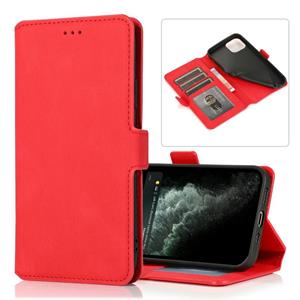 huismerk Retro Magnetic Closing Clasp Horizontale Flip Lederen Case met Houder & Card Slots & Photo Frame & Wallet Voor iPhone 12 mini(Rood)