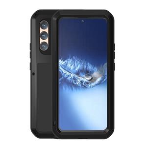 lovemei Voor Samsung Galaxy S22+ Love Mei Metal Shockproof Waterdichte stofdichte beschermende telefoonhoesje met glas