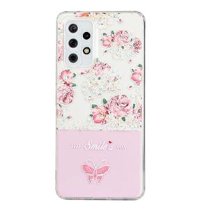 huismerk Voor Samsung Galaxy A72 4G / 5G Bronzing Butterfly Flower Phone Case (Peony)