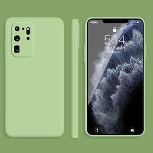 huismerk Voor Samsung Galaxy S20 Ultra Solid Color Imitation Liquid Silicone Straight Edge Dropproof Full Coverage Beschermhoes (Matcha Green)