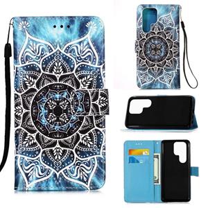 huismerk Voor Samsung Galaxy S22 Ultra 5G Gekleurde Tekening Patroon Vlakte Weave Lederen Telefoonhoesje Met Houder & Card Slot & Portemonnee & Lanyard (Onderz