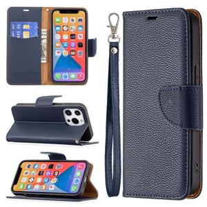 huismerk Litchi Texture Pure Color Horizontal Flip Lederen Case met Houder & Card Slots & Wallet & Lanyard voor iPhone 13 Mini