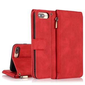 huismerk Skin-feel Crazy Horse Texture Zipper Portemonnee Tas Horizontale Flip Lederen Case met Houder & Kaart Slots & Portemonnee & Lanyard Voor iPhone 6 Plus