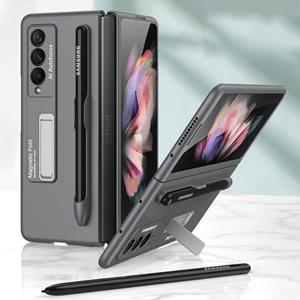 Voor Samsung Galaxy Z Fold3 5G GKK ultra-dunne pc telefoon flip case met houder & pen slot