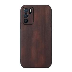 huismerk For OPPO A16 Yellow Cow Texture PU Phone Case(Coffee)