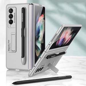 Voor Samsung Galaxy Z VOUW3 5G GKK Ultra-Thin PC Telefoon Flip Case met Houder & Pen Slot