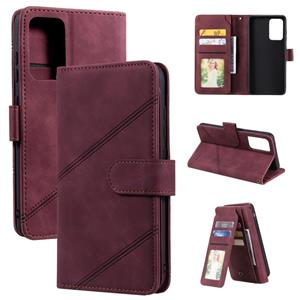 huismerk Voor Samsung Galaxy A52 5G / 4G Huid Feel Business Horizontale Flip PU Lederen Case met Houder & Multi-Card Slots & Wallet & Lanyard & Photo Frame (Wi