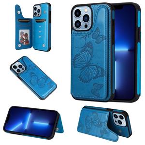 huismerk Butterfly Embossing Patroon Shockproof Phone Case voor iPhone 13 Pro Max