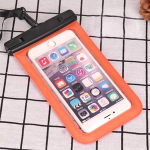 huismerk PVC transparant universele IPX8 waterdichte tas met nekkoord voor slimme telefoons onder 6.3 inch (oranje)