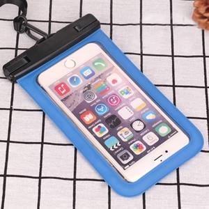 huismerk PVC transparante universele IPX8 waterdichte tas met Lanyard voor smartphones onder 6 3 inch (blauw)