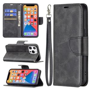 huismerk Voor iPhone 13 mini retro lamsvacht textuur zuivere kleur horizontale flip pu lederen tas met houder & kaart slots & portemonnee en lanyard