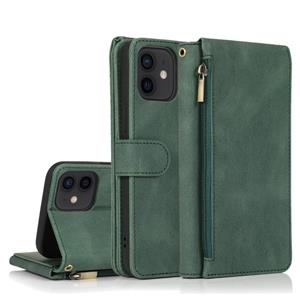 huismerk Skin-feel Crazy Horse Texture Zipper Portemonnee Tas Horizontale Flip Lederen Case met Houder & Kaart Slots & Portemonnee & Lanyard Voor iPhone 12 min