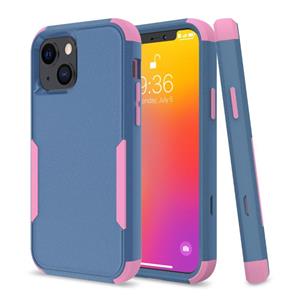 huismerk Commuter Shockproof TPU + PC Protective Case For iPhone 13 mini(Royal Blue + Pink)