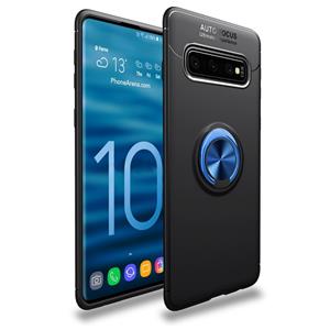 huismerk Lenuo schokbestendig TPU Case voor Galaxy S10 PLUS met onzichtbare houder (zwart blauw)