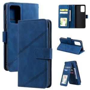 huismerk Voor Samsung Galaxy A52 5G / 4G Huid Feel Business Horizontale Flip PU Lederen Case met Houder & Multi-Card Slots & Wallet & Lanyard & Photo Frame