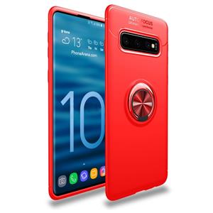 huismerk Lenuo schokbestendig TPU Case voor Galaxy S10 PLUS met onzichtbare houder (rood)