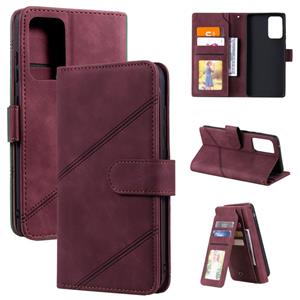 huismerk Voor Samsung Galaxy A72 5G / 4G Huid Feel Business Horizontale Flip PU Lederen Case met Houder & Multi-Card Slots & Portemonnee & Lanyard & Photo Fram