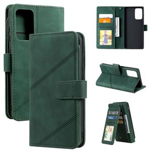 huismerk Voor Samsung Galaxy A72 5G / 4G Huid Feel Business Horizontale Flip PU Lederen Case met Houder & Multi-Card Slots & Portemonnee & Lanyard & Photo Fram