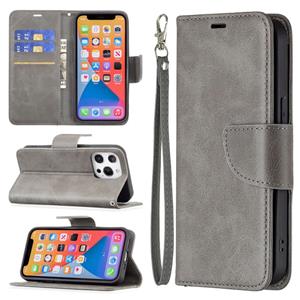 huismerk Voor iPhone 13 mini retro lamsvacht textuur pure kleur horizontale flip pu lederen tas met houder & kaart slots & portemonnee en lanyard