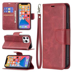 huismerk Voor iPhone 13 mini retro lamsvacht textuur pure kleur horizontale flip pu lederen tas met houder & kaart slots & portemonnee & lanyard