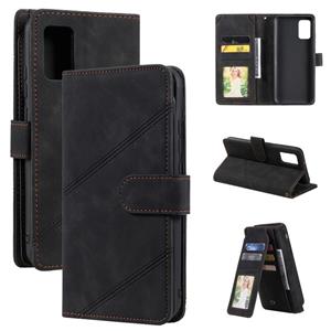 huismerk Voor Samsung Galaxy A02S EU Versie Huid Feel Business Horizontale Flip PU Lederen Case met Houder & Multi-Card Slots & Portemonnee & Lanyard & Fotolij