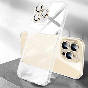 huismerk Diamond Eagle Eye Anti-FingerPrint Phone Glass Case voor iPhone 13 Pro