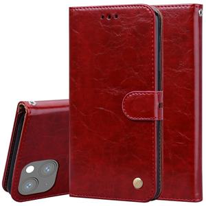 huismerk Business Style Olie Wax Textuur Horizontale Flip Lederen Case met Houder & Card Slots &Portemonnee Voor iPhone 13 (Rood)