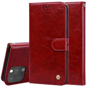 huismerk Zakelijke stijl olie wax textuur horizontale flip lederen tas met houder & kaart slots & portefeuille voor iphone 13 pro