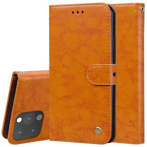 huismerk Zakelijke stijl olie wax textuur horizontale flip lederen tas met houder & kaart slots & portefeuille voor iphone 13 pro