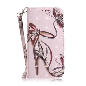 Huismerk Butterfly High-heeled Shoes Pattern 3D Coloured Drawing Horizontal Flip Leather Case for Huawei P30 Pro with Holder & Card Slots & Wallet