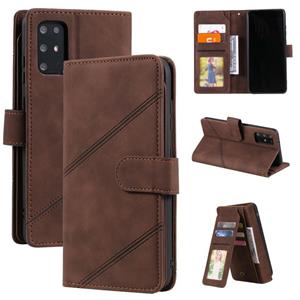 huismerk Voor Samsung Galaxy S20 + Skin Feel Business Horizontale Flip PU Lederen Case met Houder & Multi-Card Slots & Portemonnee & Lanyard & Photo Frame (Bro