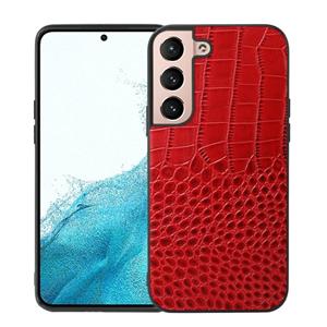 huismerk Voor Samsung Galaxy S22 5G Crocodile Top Layer Cowhide Lederen Telefoonhoes