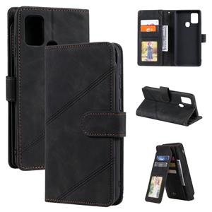 huismerk Voor Samsung Galaxy A21S Huid Feel Business Horizontale Flip PU Lederen Case met Houder & Multi-Card Slots & Portemonnee & Lanyard & Fotolijst (Zwart)