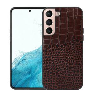 huismerk Voor Samsung Galaxy S22 5G Crocodile Top Layer koeienhuid lederen telefoonhoes