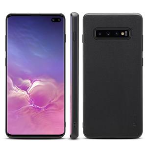 Voor Galaxy S10 Denior V7 luxe auto koeienhuid lederen ultradunne beschermhoes (zwart)