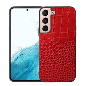 huismerk Voor Samsung Galaxy S22 + 5G Crocodile Top Layer Cowhide Lederen Telefoonhoes