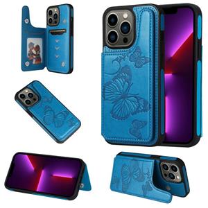 huismerk Butterfly Embossing Pattern Shockproof Phone Case voor iPhone 13 Pro