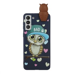 huismerk Voor Samsung Galaxy S22 + 5G Shockproof Cartoon TPU Telefoonhoes (Blue Owl)