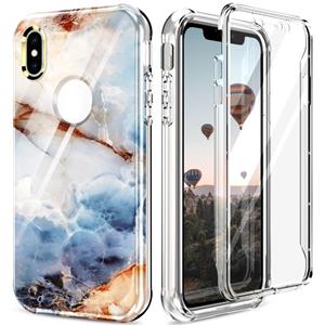 huismerk 360 Full Body Painted Phone Case For iPhone XS Max(Marble L07)