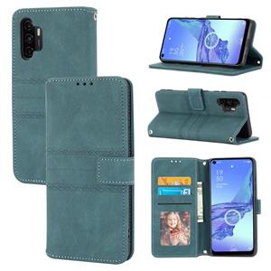 huismerk Voor Samsung Galaxy A32 5G reliëf gestreepte magnetische gesp PU + TPU horizontale flip lederen tas met houder & kaart slot & portemonnee en fotolijs