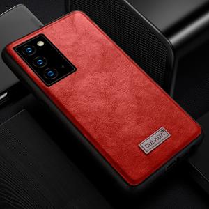 Voor Samsung Galaxy Note20 Ultra SULADA Schokbestendige TPU + Handgemaakte lederen beschermhoes(rood)