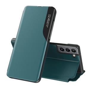 huismerk Voor Samsung Galaxy S22 Plus 5G Side Display Magnetische Schokbestendige Horizontale Flip Leren Case met Houder