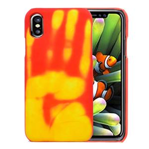 Huismerk Thermische Sensor verkleuring back cover beschermhoes voor iPhone X / XS (oranje)