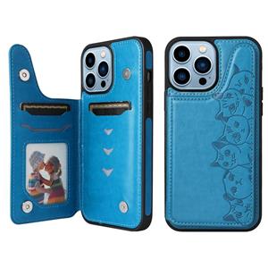 huismerk Zes katten embossing patroon shockproof telefooncase voor iphone 13 pro max