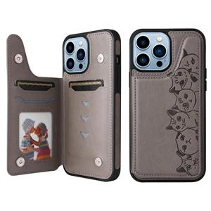 huismerk Zes katten embossing patroon shockproof telefooncase voor iphone 13 pro max