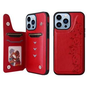 huismerk Zes katten embossing patroon shockproof telefooncase voor iphone 13 pro max