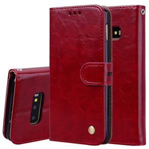 huismerk Business Style olie Wax textuur horizontale Flip lederen case voor Galaxy S10 E met houder & card slots & portemonnee (rood)